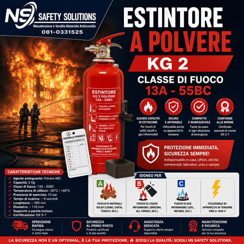 Estintore 2kg polvere - 2kg,